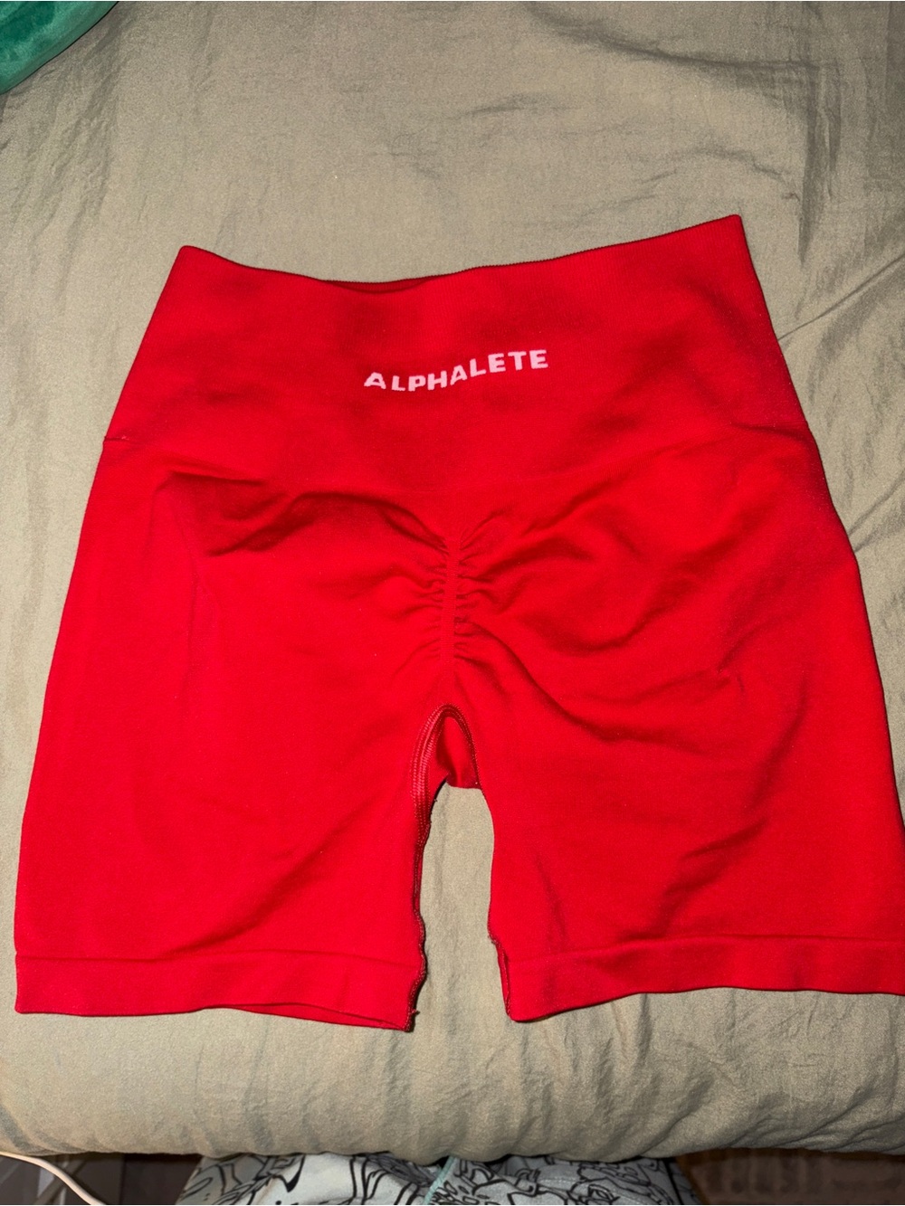Alphalete Women's High-Waist Red Bike Shorts